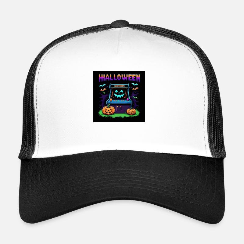 Games Ghost Ghost Halloween Pumpkin Bat Trucker Cap
