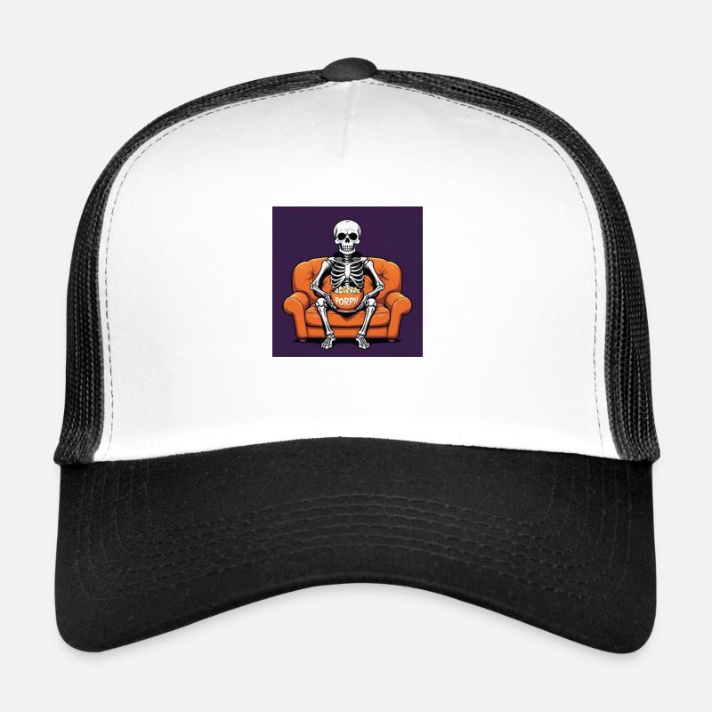 Squelette Coach Popcorn Halloween Cadeau Drôle Casquette trucker 