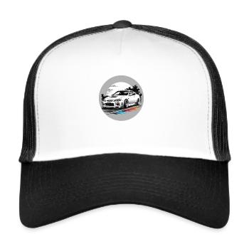 JDM Sportcar Tuning Driftcar Car Gift PS - Trucker Cap - white/black - Front