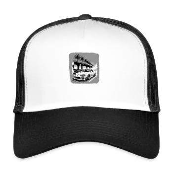 JDM Sportcar Tuning Driftcar Car Gift PS - Trucker Cap - white/black - Front