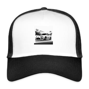 JDM Sportcar Tuning Driftcar Car Gift PS - Trucker Cap - white/black - Front