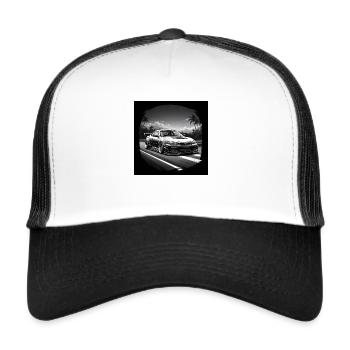 JDM Sportcar Tuning Driftcar Car Gift PS - Trucker Cap - white/black - Front
