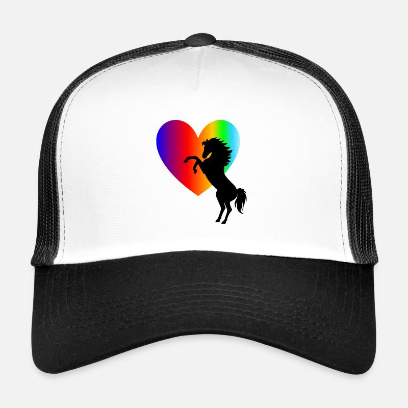 steigendes Pferd Herz Pferdeliebe Pferde Geschenk Trucker Cap