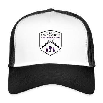 Le bon chasseur - Les Inconnus - Réplique Culte ! - Casquette trucker  - blanc/noir - Devant