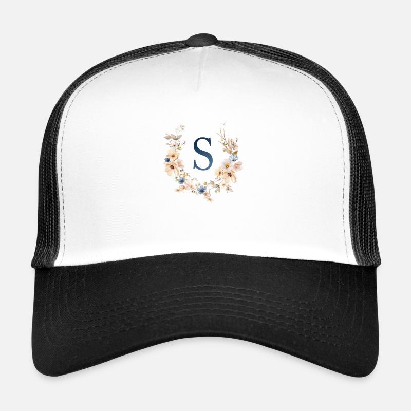 S monogramme, Floral, Boho Casquette trucker 