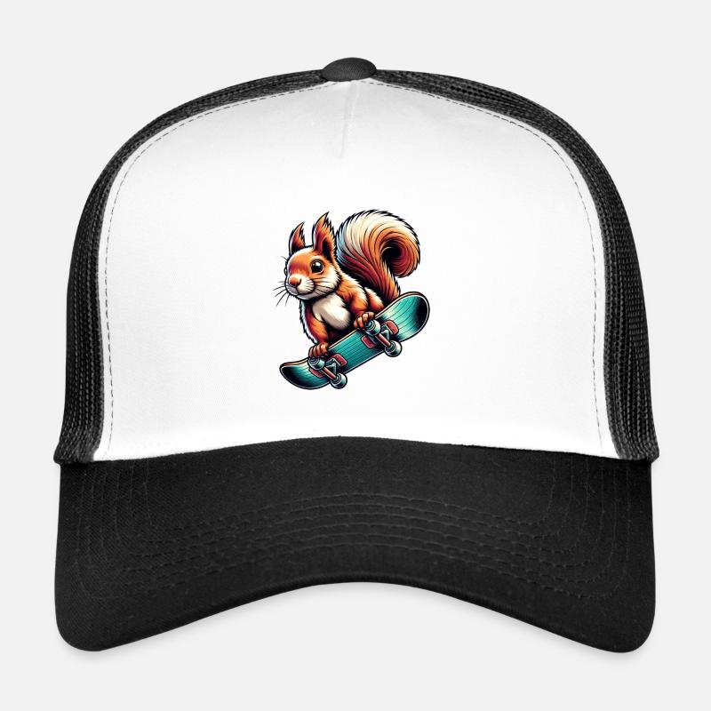 Skateboard Sport Eichhörnchen Nüsse Tierliebhaber Trucker Cap