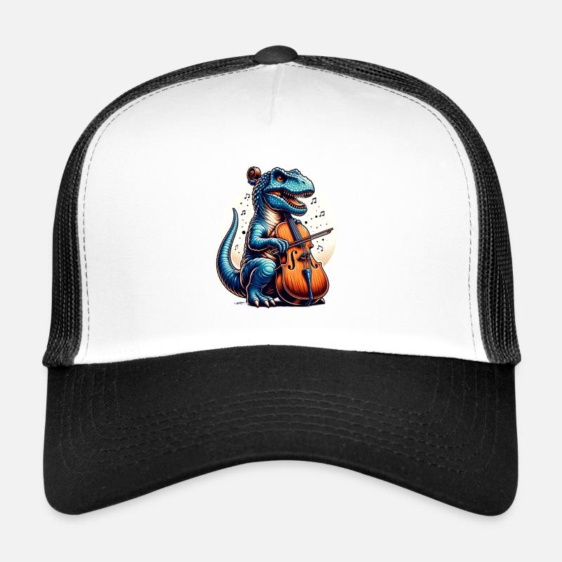 Cool Dino Cellist Violin Classical Trucker Cap