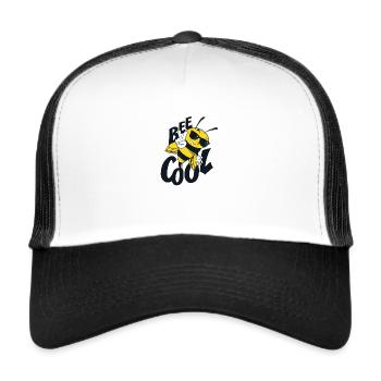 Cool Biene Imker Honig Bee Geschenk bestäuben - Trucker Cap - Weiß/Schwarz - Vorne