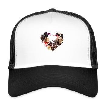 chocolat, cœur, fruit, cœur de fruit, crème glacée, crème glacée avec style - Casquette trucker  - blanc/noir - Devant