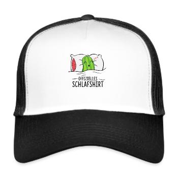 Offizielles Schlafshirt Gurke - Trucker Cap - Weiß/Schwarz - Vorne