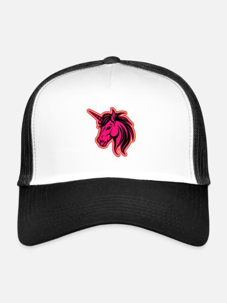 Unicorn Head - Trucker Cap - white/black - Front