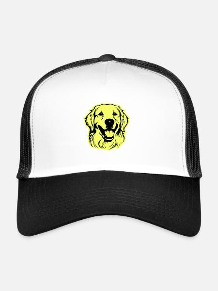 Golden Retriever Dog Head - Trucker Cap - white/black - Front