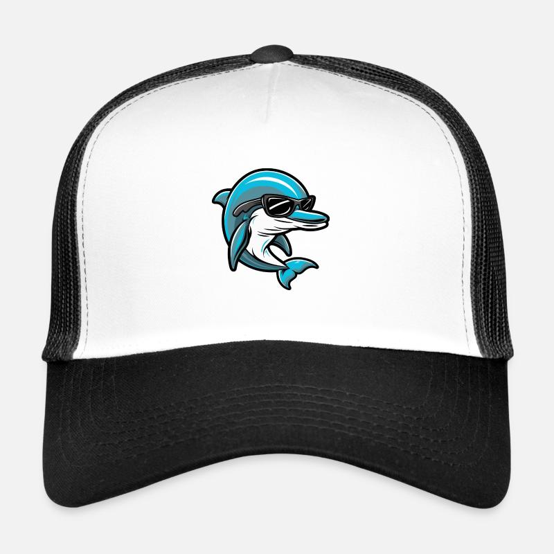 Delfin Tier - Trucker Cap - Weiß/Schwarz