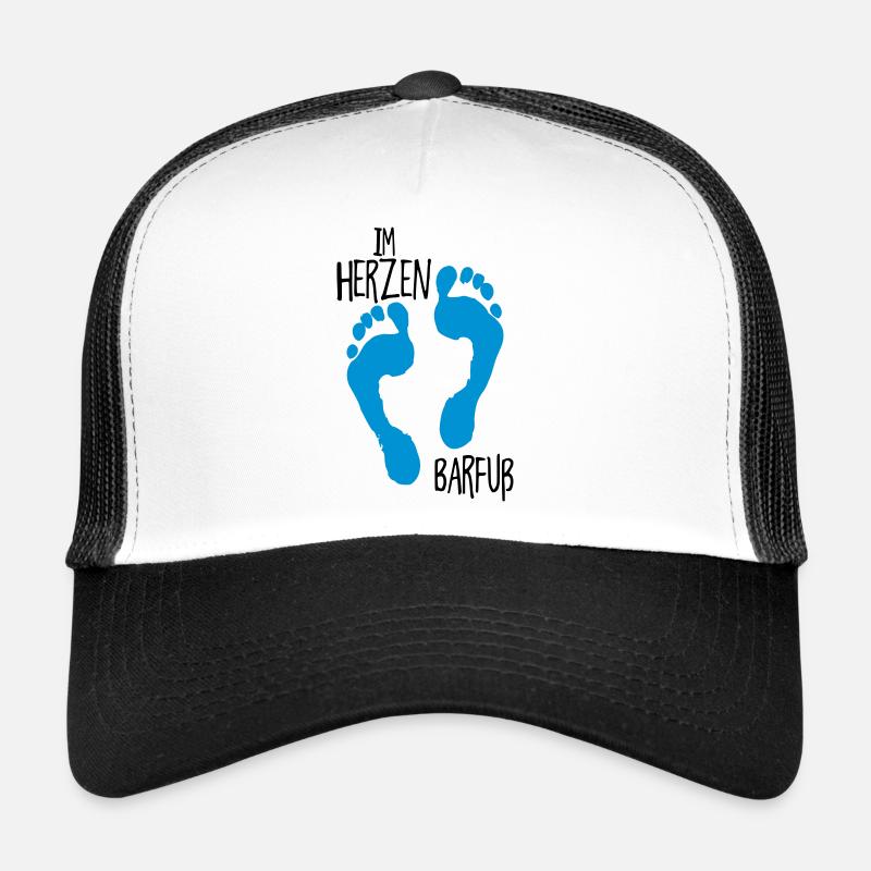 Im Herzen Barfuß - Trucker Cap - Weiß/Schwarz