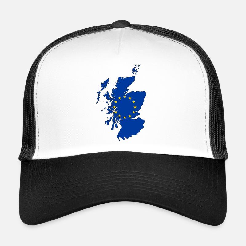 Scotland Map with EU Flag - Trucker Cap - Weiß/Schwarz