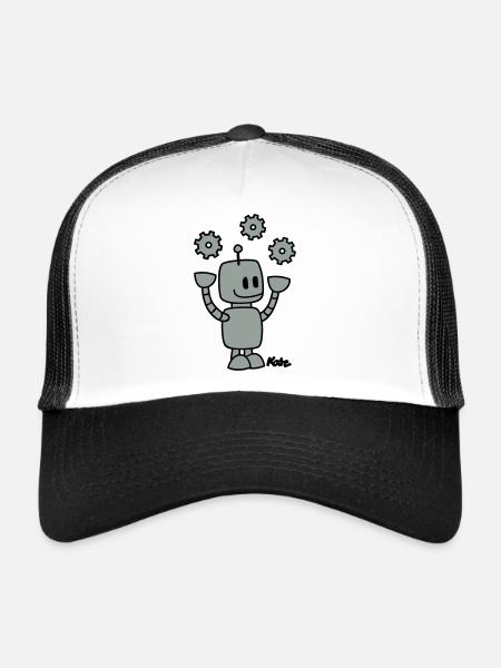 Roboter (2c) - Casquette trucker  - blanc/noir - Devant