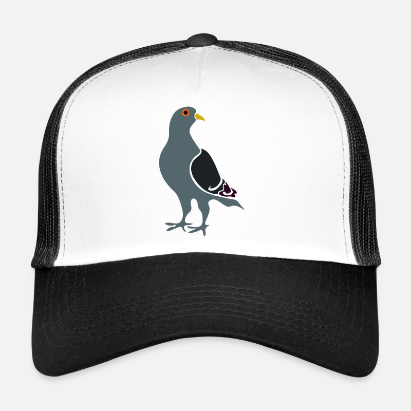 pigeon gris - Casquette trucker  - blanc/noir
