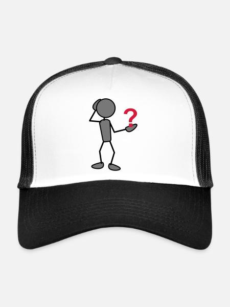 greyman_with_issues_at_hand_3c - Trucker Cap - white/black - Front