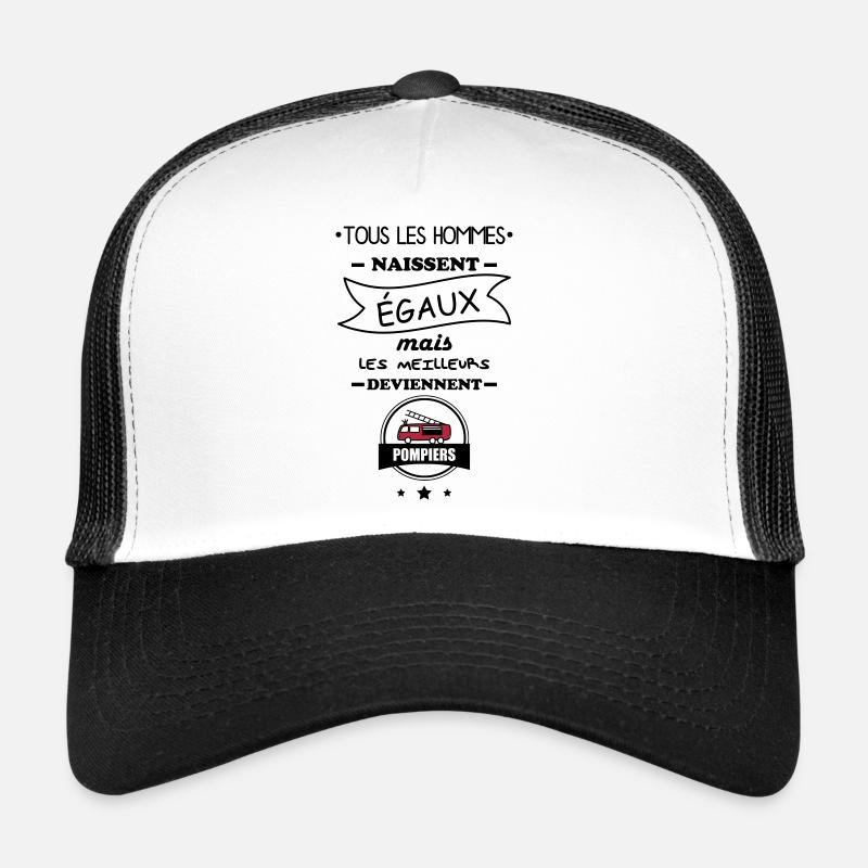 hommes pompiers,pompier,cadeau pompier - Casquette trucker  - blanc/noir