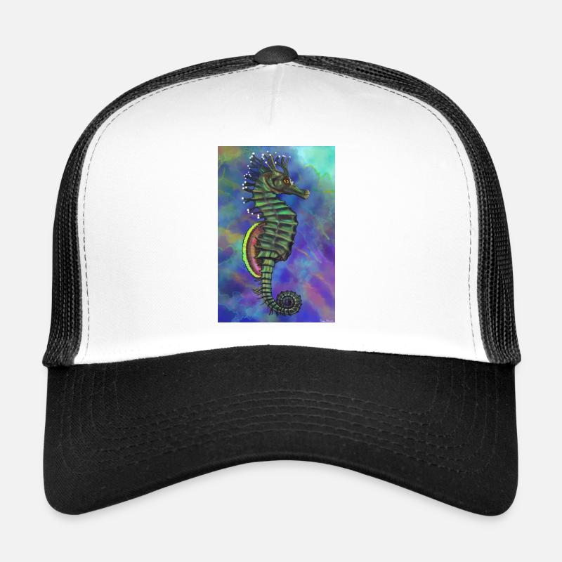 hippocampe - Casquette trucker  - blanc/noir