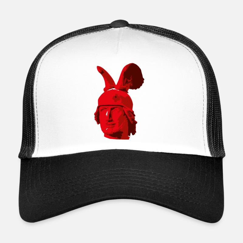 Kopf des Hermannsdenkmals - Trucker Cap - Weiß/Schwarz