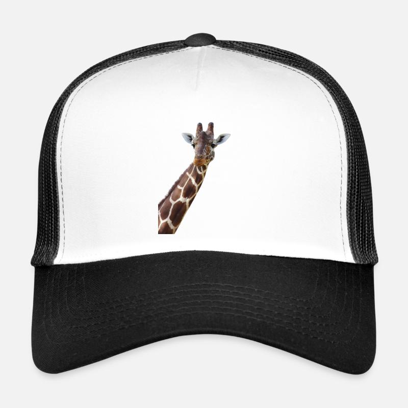 giraffe, Portrait - Trucker Cap - Weiß/Schwarz