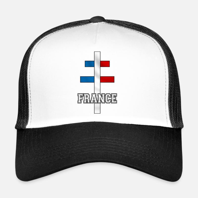 Croix de Lorraine 01 - Casquette trucker  - blanc/noir