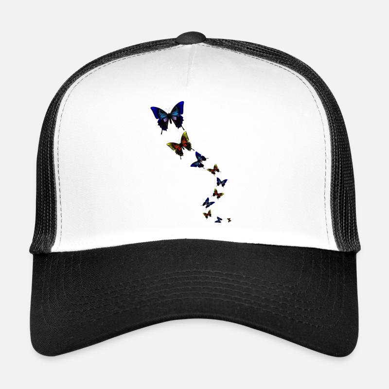 Schmetterlings Formation by Lola - Trucker Cap - Weiß/Schwarz