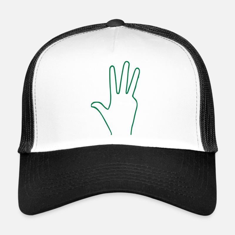 Hand Finger 4 - Trucker Cap - Weiß/Schwarz