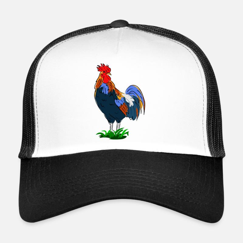 Coq coloré dans le style dessin animé Casquette trucker 