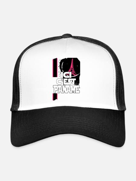 ici c'est paname - Casquette trucker  - blanc/noir - Devant