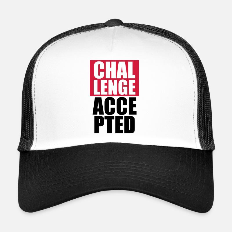 Cool Challenge Accepted Text Design Trucker Cap