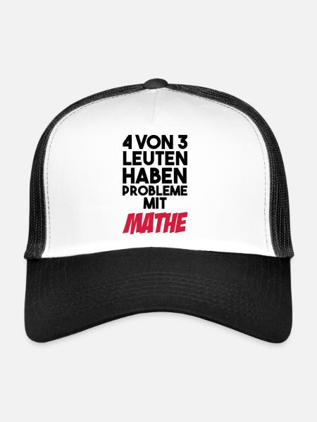 4 personnes sur 3 ont donné des problèmes avec les maths - Casquette trucker  - blanc/noir - Devant