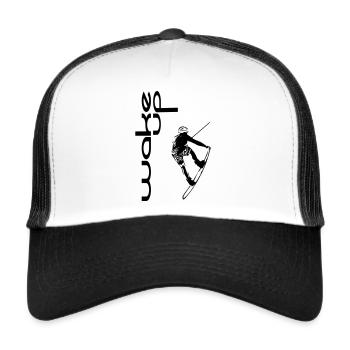 wake up for wakeboarding - Trucker Cap - white/black - Front