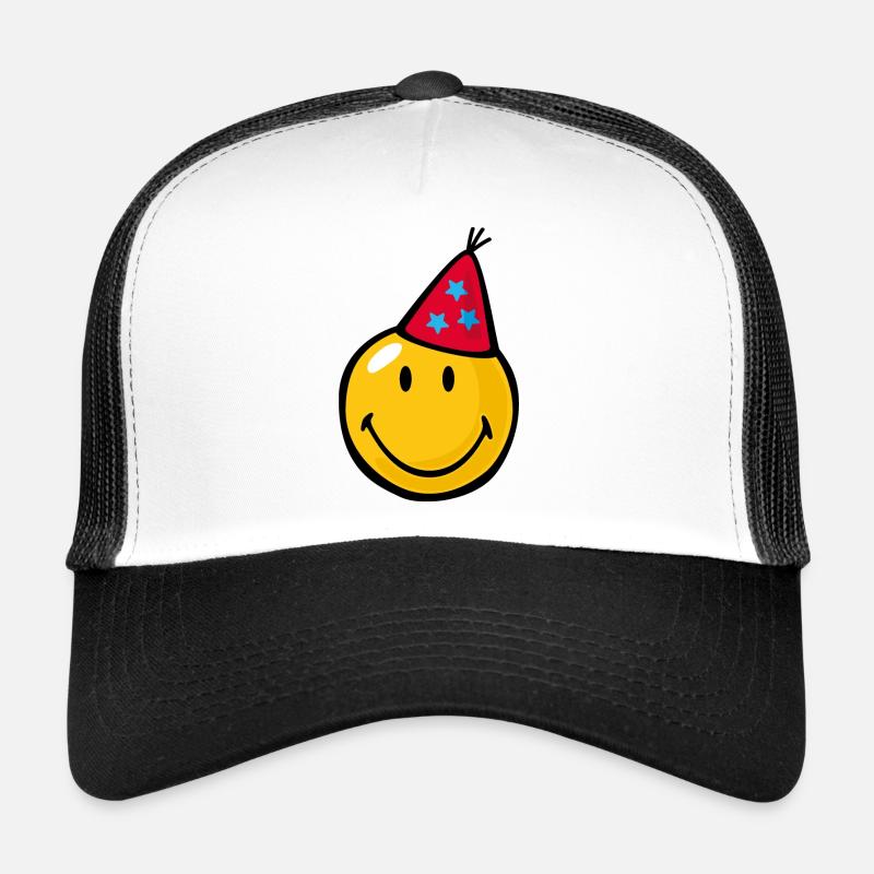 Smiley Birthday Hat - Casquette trucker  - blanc/noir