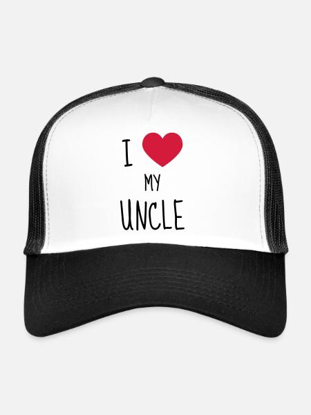 Oncle / Tante / Cousin / Cousine - Casquette trucker  - blanc/noir - Devant