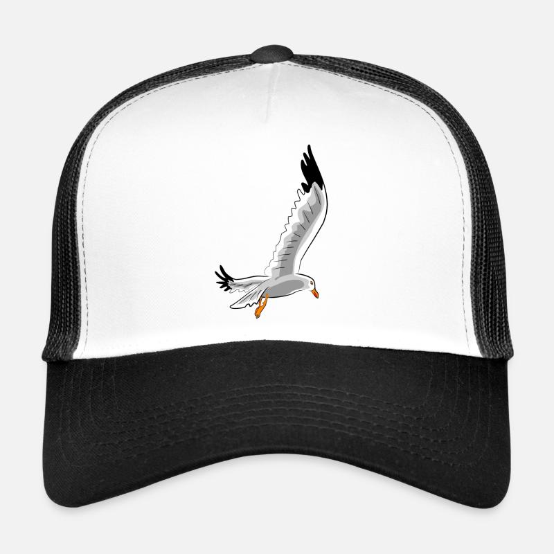 fliegende moewe vogel - Trucker Cap - Weiß/Schwarz