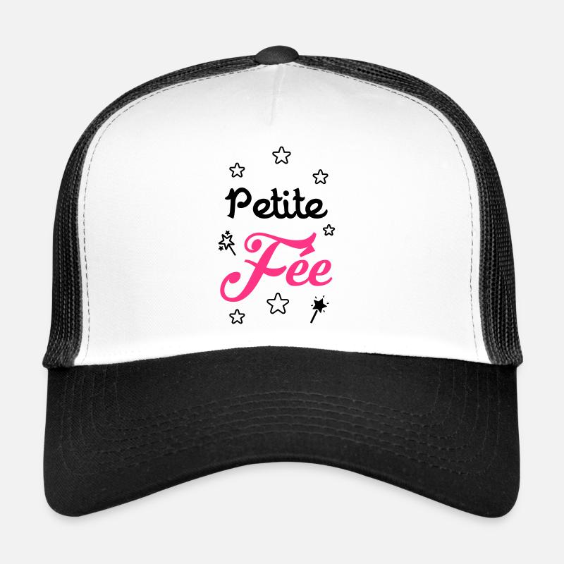 fille / fée / princesse / bébé - Casquette trucker  - blanc/noir