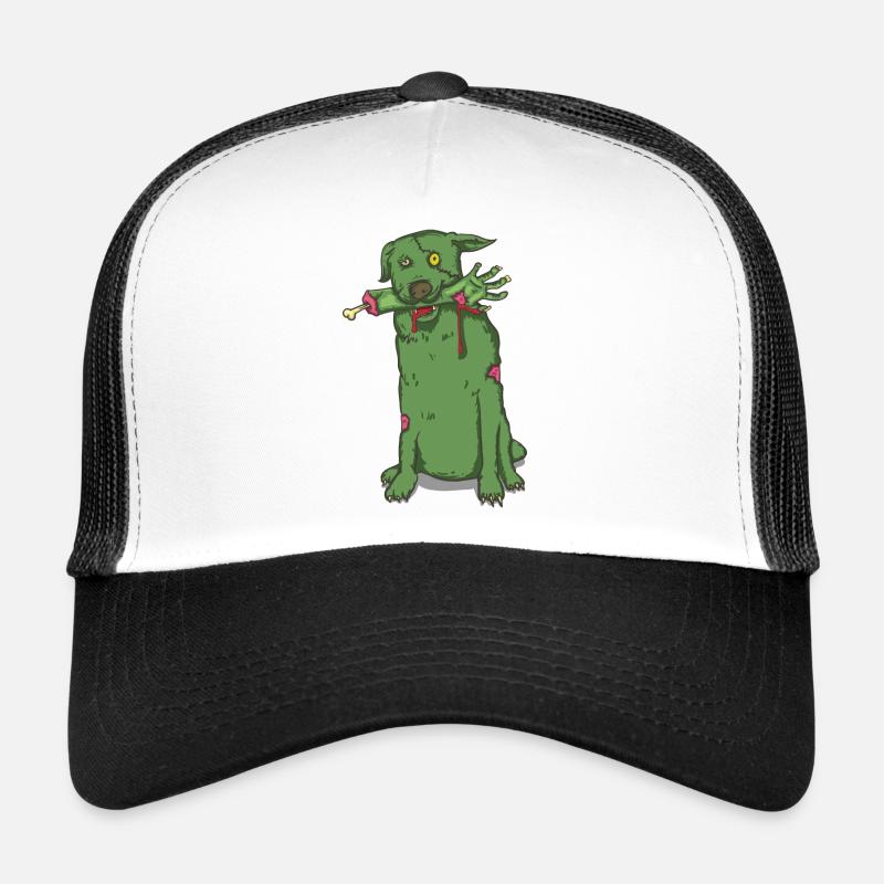 cute zombie dog - Trucker Cap - white/black