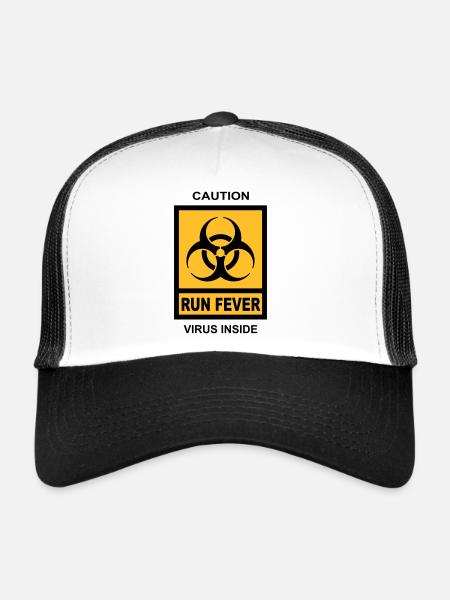 RUN FEVER - Casquette trucker  - blanc/noir - Devant