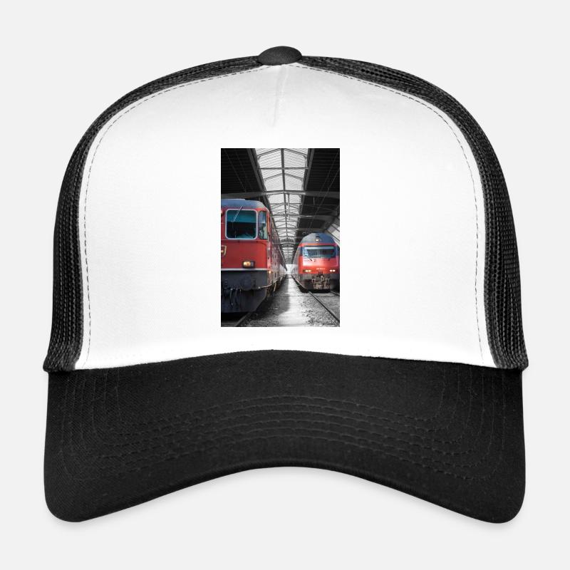 Train 3 - Trucker Cap - Weiß/Schwarz