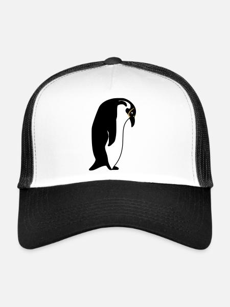 manchot - Casquette trucker  - blanc/noir - Devant