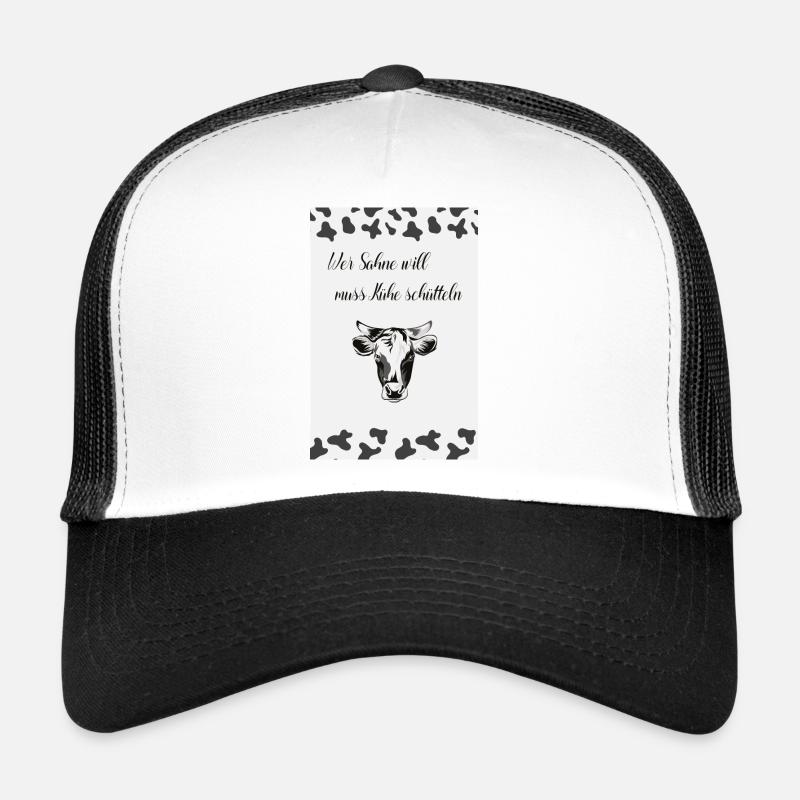 Kuh, Kühe, Milch,Sahne - Trucker Cap - Weiß/Schwarz