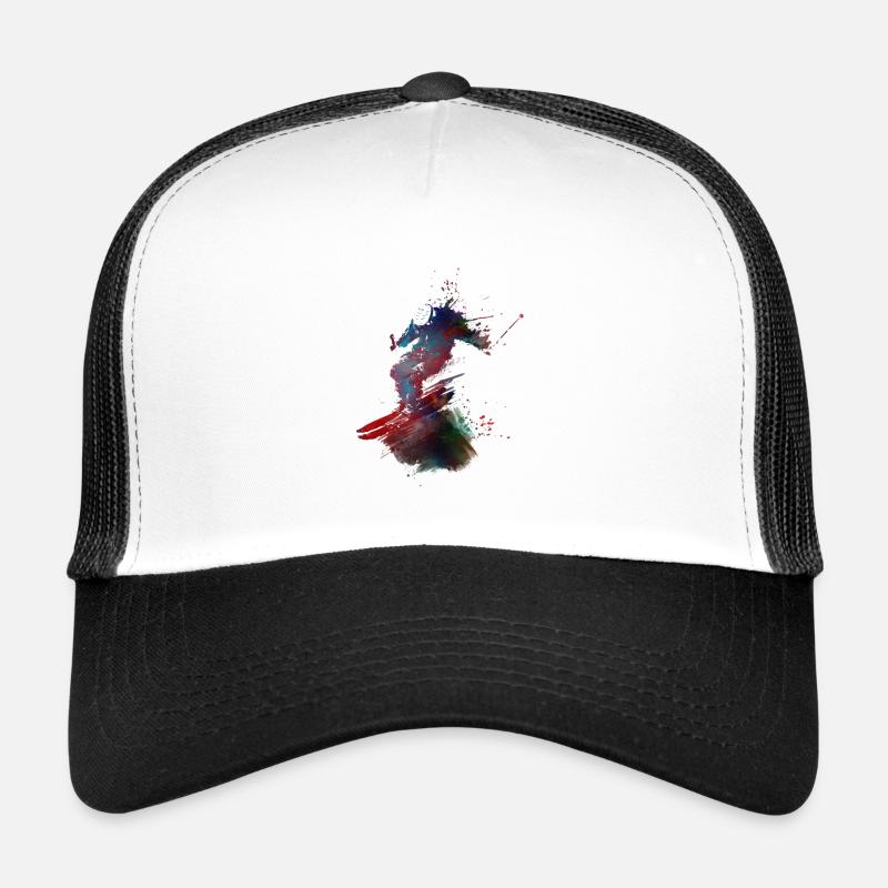 Ski Wintersport - Trucker Cap - Weiß/Schwarz