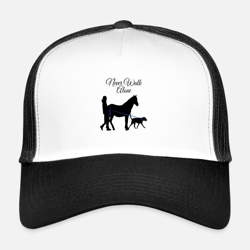 Never Walk Alone Hund Pferd - Trucker Cap - Weiß/Schwarz