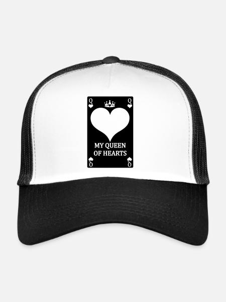 Playing card MY QUEEN OF HEARTS - Trucker Cap - white/black - Front