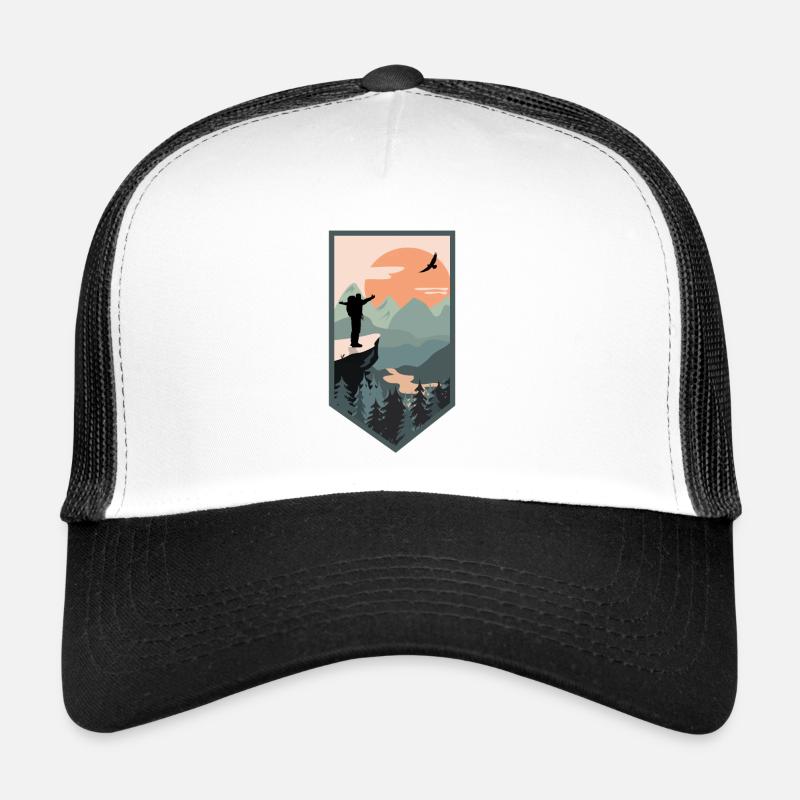 Randonner - Casquette trucker  - blanc/noir
