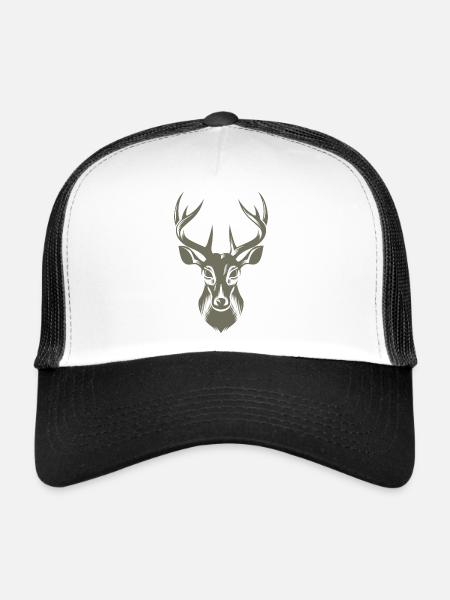 Cool Stag Illustration - Trucker Cap - white/black - Front