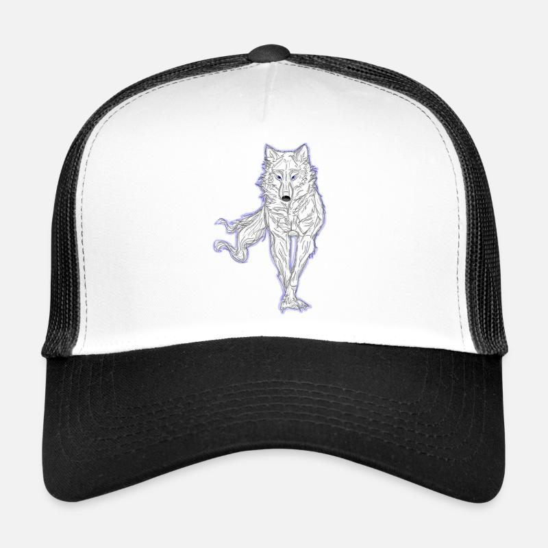 anime wolf - Casquette trucker  - blanc/noir