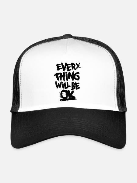 Tout ok citations - Casquette trucker  - blanc/noir - Devant